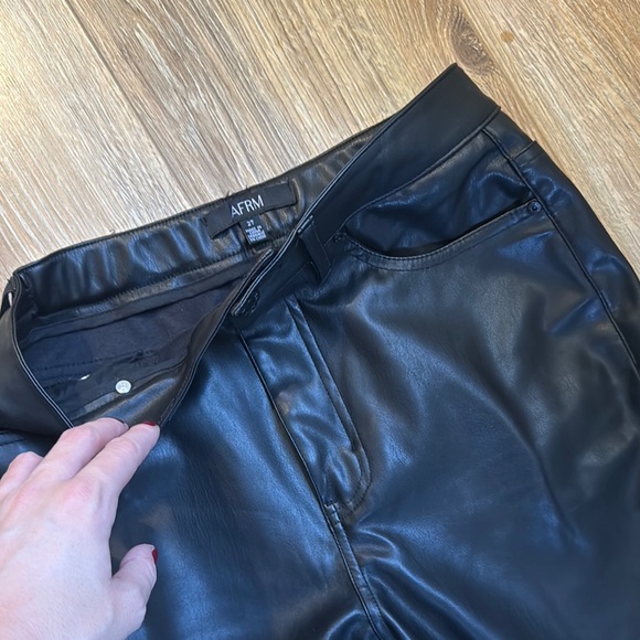 AFRM Heston Faux Leather Pant in Black - Picture 2 of 2